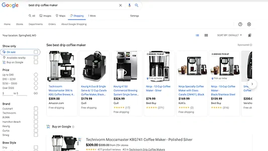 Google shopping ads Greece